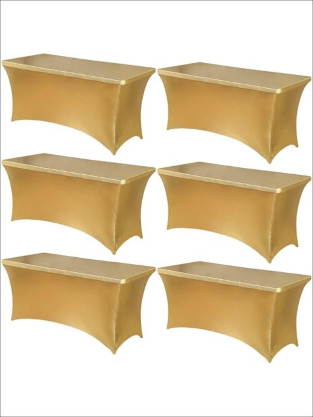 6 Pack Stretch Spandex Table Covers for 6 Foot Tables Banquet Fitted